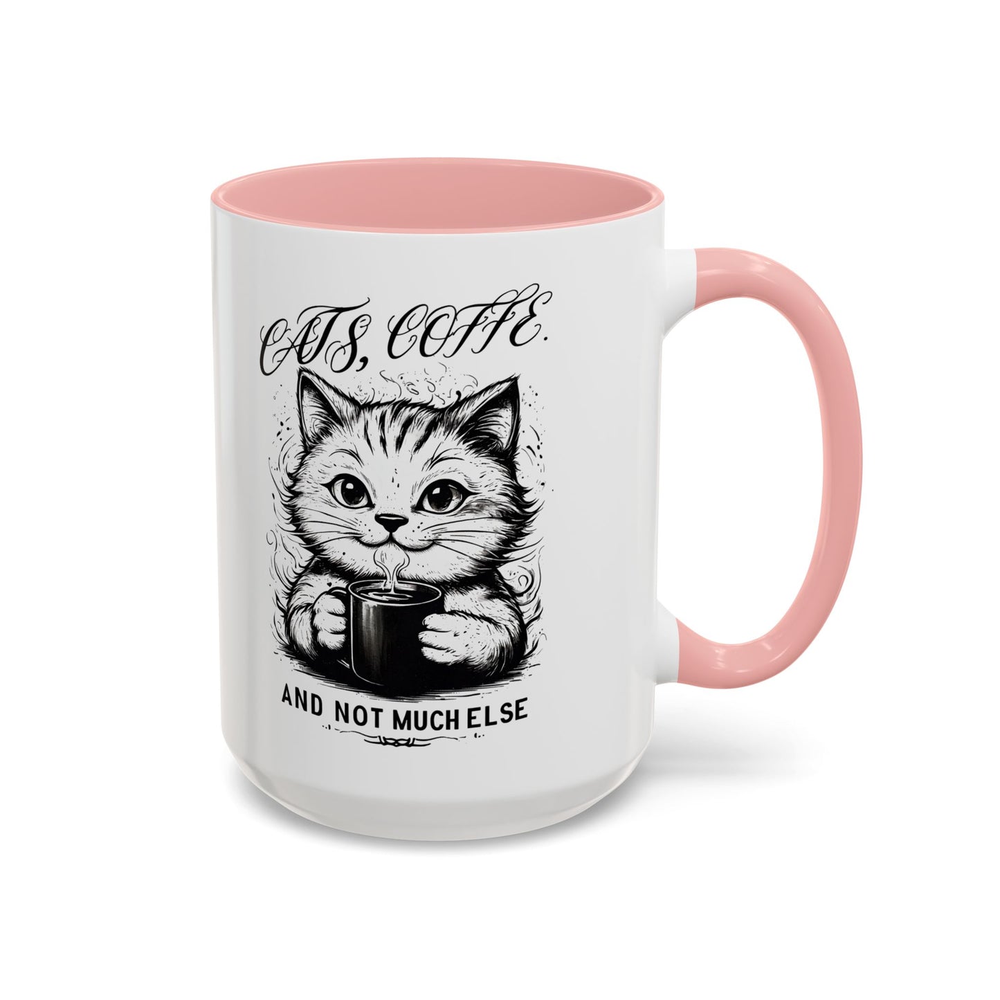 Cute Cat Coffee Mug | "Cats, Coffee, and Not Much Else" | Perfect Gift for Cat Lovers | Coffee Enthusiasts | Home/Kitchen Decor