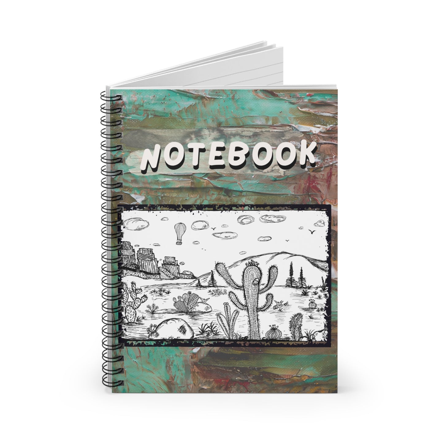 Desert Cactus Spiral Notebook -6 x 8 | Nature Lover's Journal | Art Sketchbook | Gift for Students | Eco-Friendly Notebook | Travel Log | Back-to-school