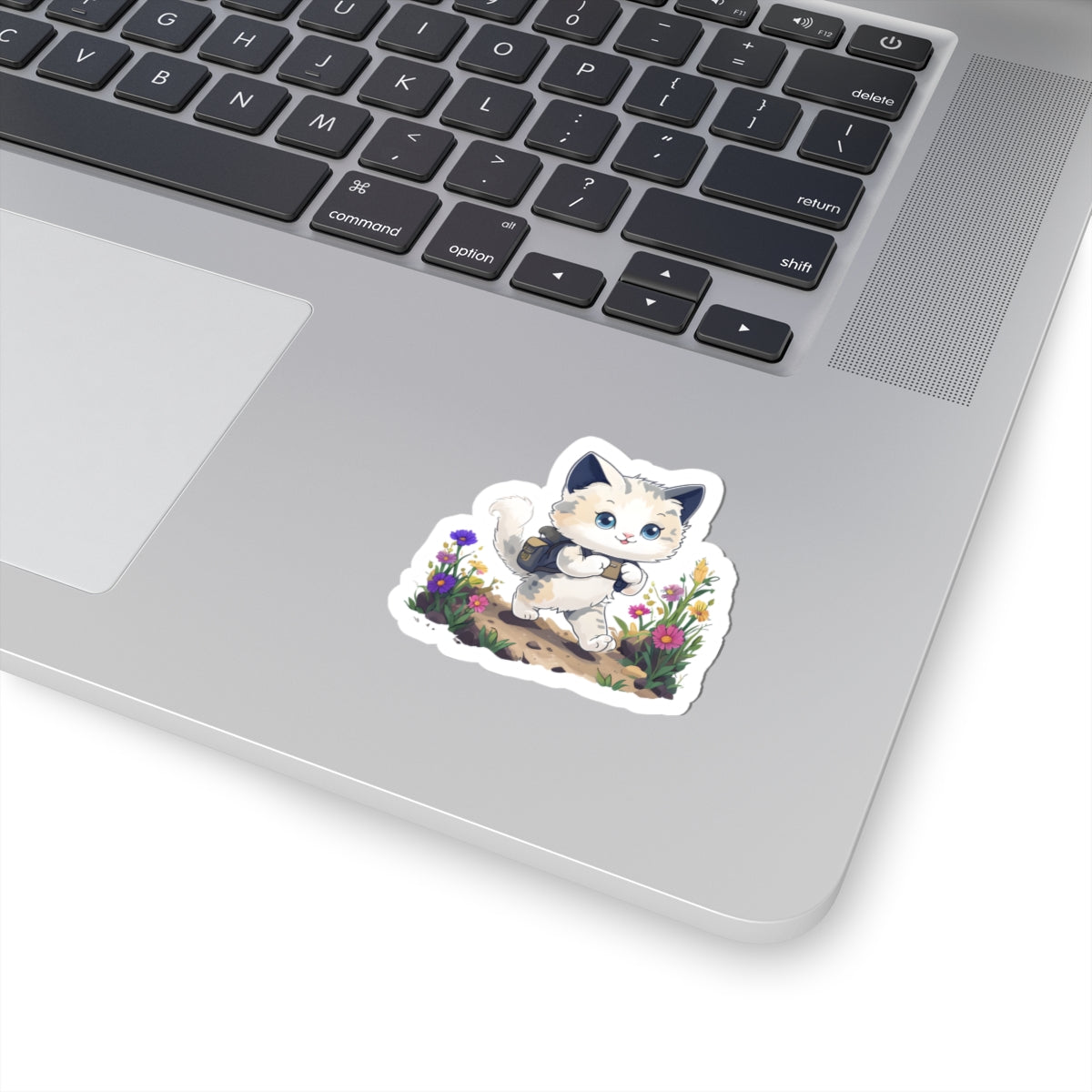 Cute Cat Hiking Kawaii Kiss-Cut Stickers | Gift for Cat Lovers | Potted Plants Decor | Laptop, Water Bottle, School Locker Stickers | Cute Animal Art | Scrapbooking | Homeschooling