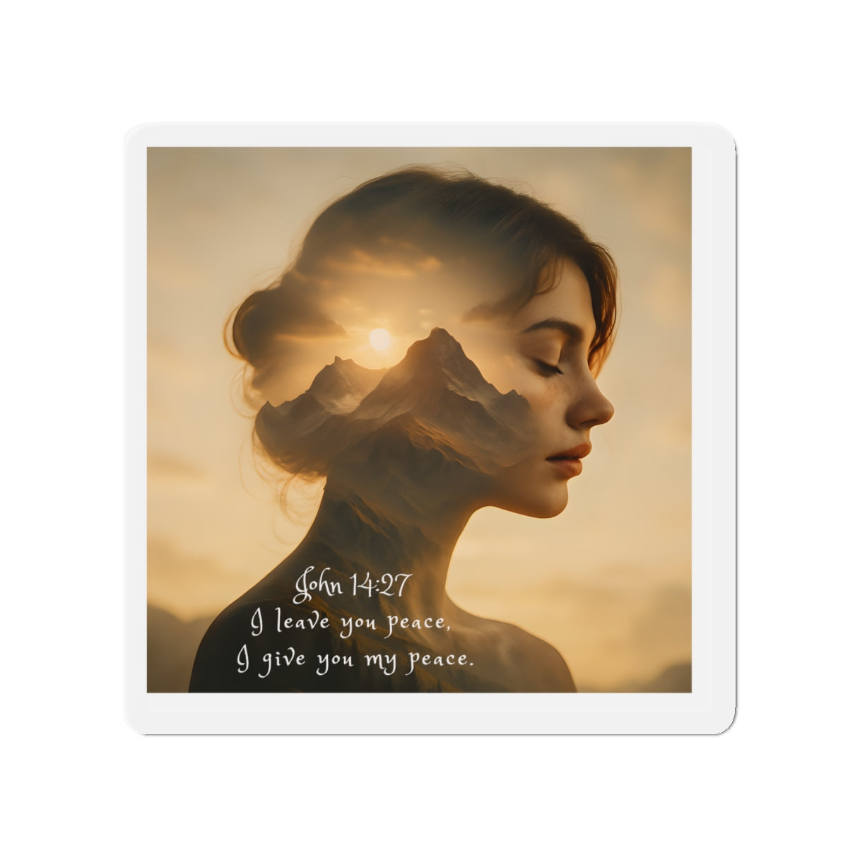 Spiritual Meditation Magnet – “I Give You My Peace” | Scripture Magnet | Inspirational Mental Health Wellness Magnet