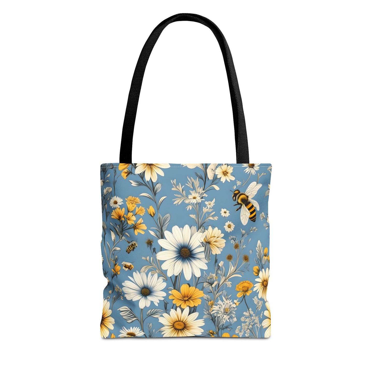 Floral Bee Tote Bag | Eco-Friendly Shopping Bag | Bee Lover Gift | Flower Print Satchel | Everyday Bag | Summer Accessory | Reusable Tote