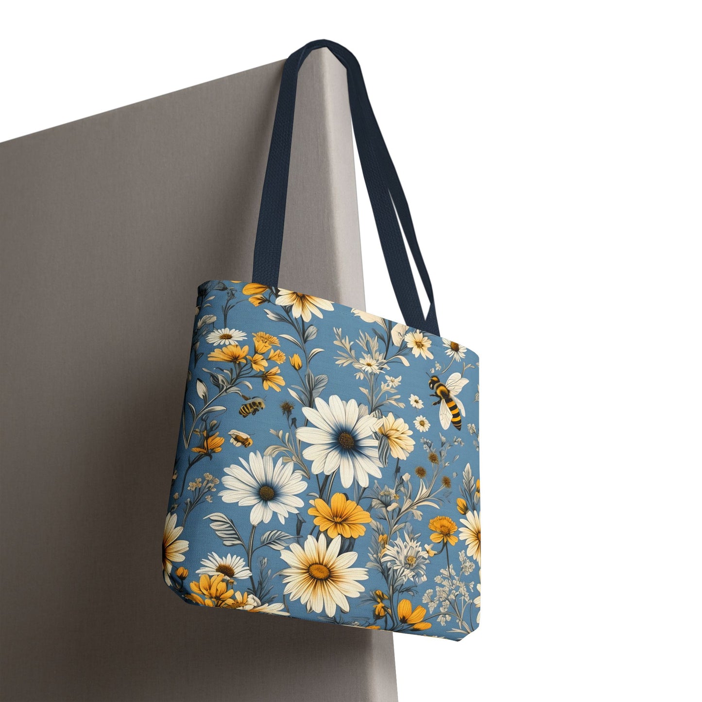 Floral Bee Tote Bag | Eco-Friendly Shopping Bag | Bee Lover Gift | Flower Print Satchel | Everyday Bag | Summer Accessory | Reusable Tote