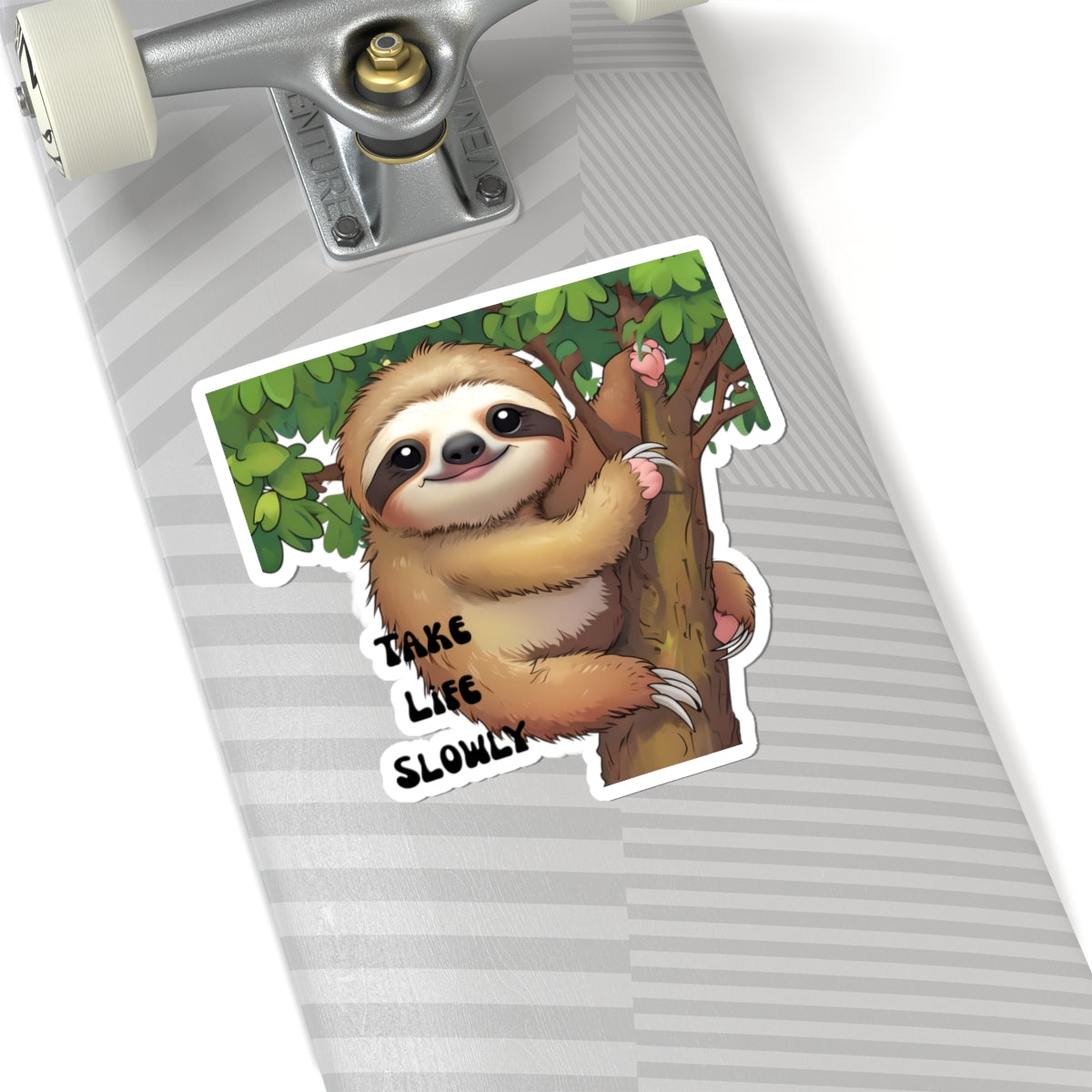 "Take Life Slowly" Sloth Kiss-Cut Sticker | Cute Motivational Animal Decal for Kids, Teachers & Homeschool Classrooms | Back-to-School Supplies