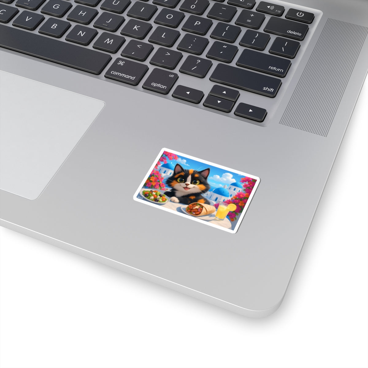 Gizmo's Santorini Greece Adventures Kiss-Cut Sticker #10 | Pet Lover Decor | Laptop Décor | Gift for Cat Lovers | Stationery | Scrapbooking | Homeschooling | World Travel