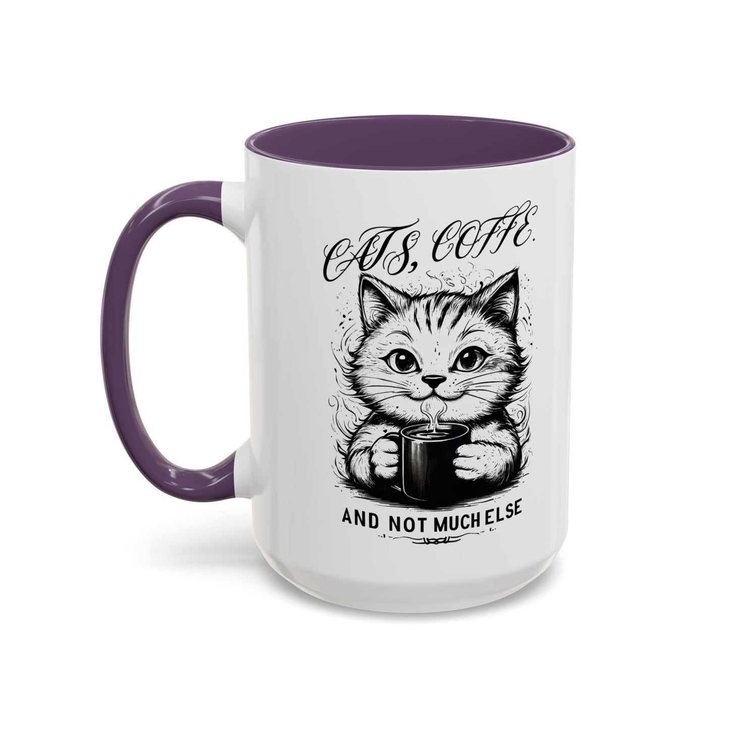 Cute Cat Coffee Mug | "Cats, Coffee, and Not Much Else" | Perfect Gift for Cat Lovers | Coffee Enthusiasts | Home/Kitchen Decor
