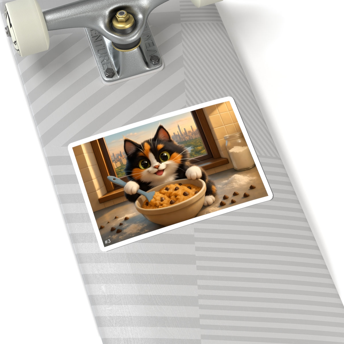Gizmo's NYC Baking Adventures Kiss-Cut Sticker #3 | Pet Lover Decor | Laptop Décor | Gift for Cat Lovers | Stationery | Scrapbooking | Homeschooling