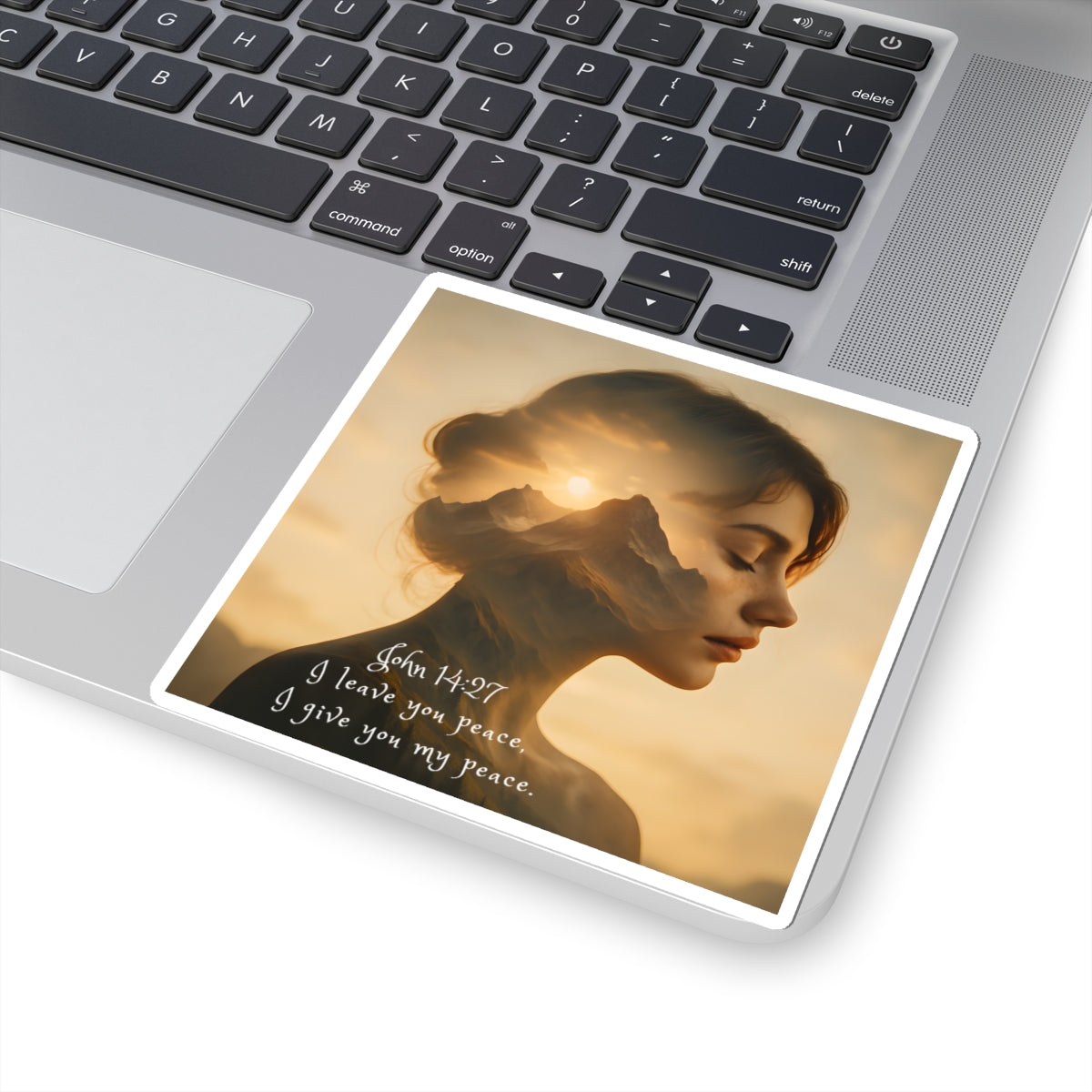 Spiritual Meditation Sticker – “I Give You My Peace” | Scripture Sticker | Inspirational Mental Health Wellness Sticker | Positivity Sticker | Water Bottles, Laptops, Lockers, or Planners/Journals
