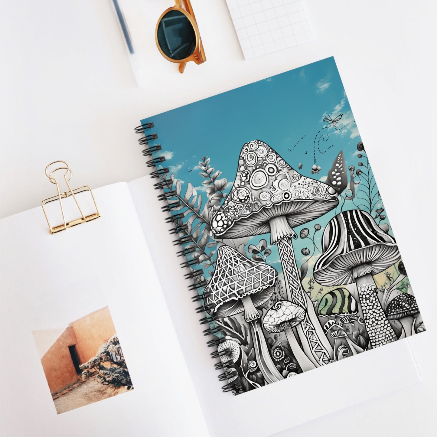 Mushroom Spiral Notebook | Nature Lover's Journal | Sketchbook Gift | Eclectic Stationery | Creative Writing | Eco-Friendly Notebook