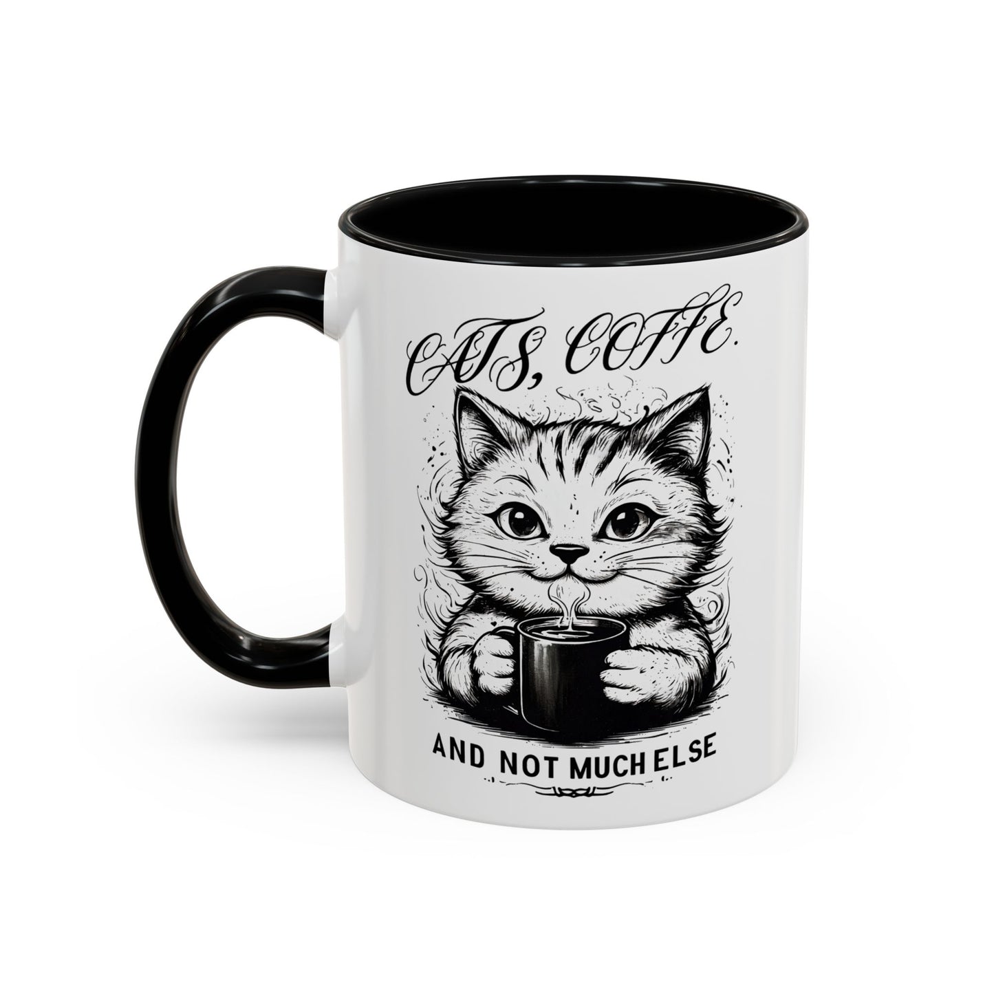 Cute Cat Coffee Mug | "Cats, Coffee, and Not Much Else" | Perfect Gift for Cat Lovers | Coffee Enthusiasts | Home/Kitchen Decor