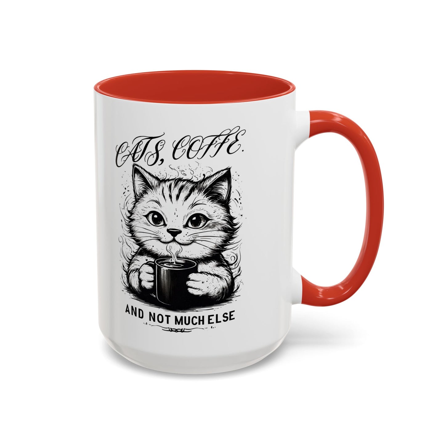 Cute Cat Coffee Mug | "Cats, Coffee, and Not Much Else" | Perfect Gift for Cat Lovers | Coffee Enthusiasts | Home/Kitchen Decor