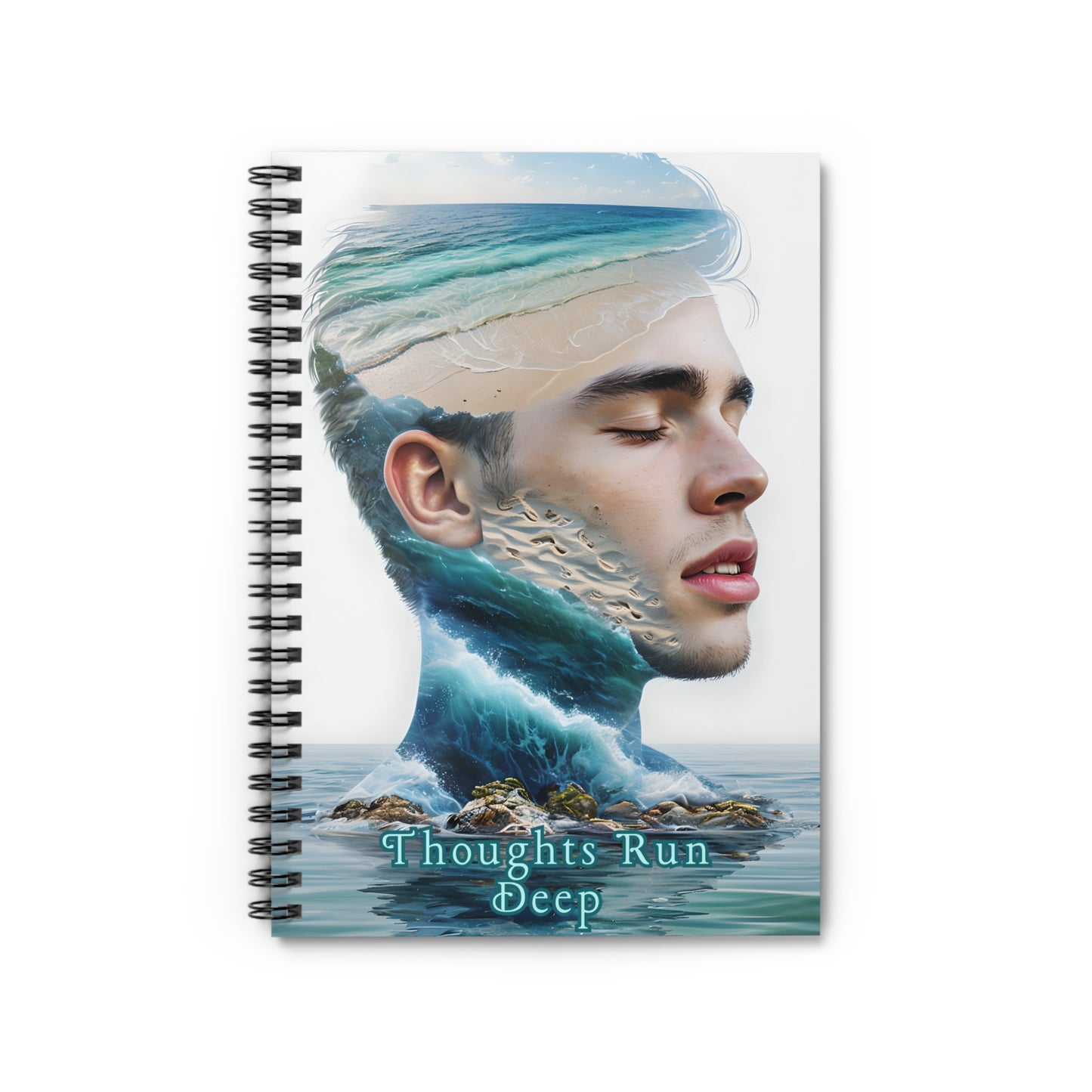 “Thoughts Run Deep” Brain Dump Notebook for Anxiety, ADHD, and Stress Relief – Ocean-Inspired Journal for Mental Clarity