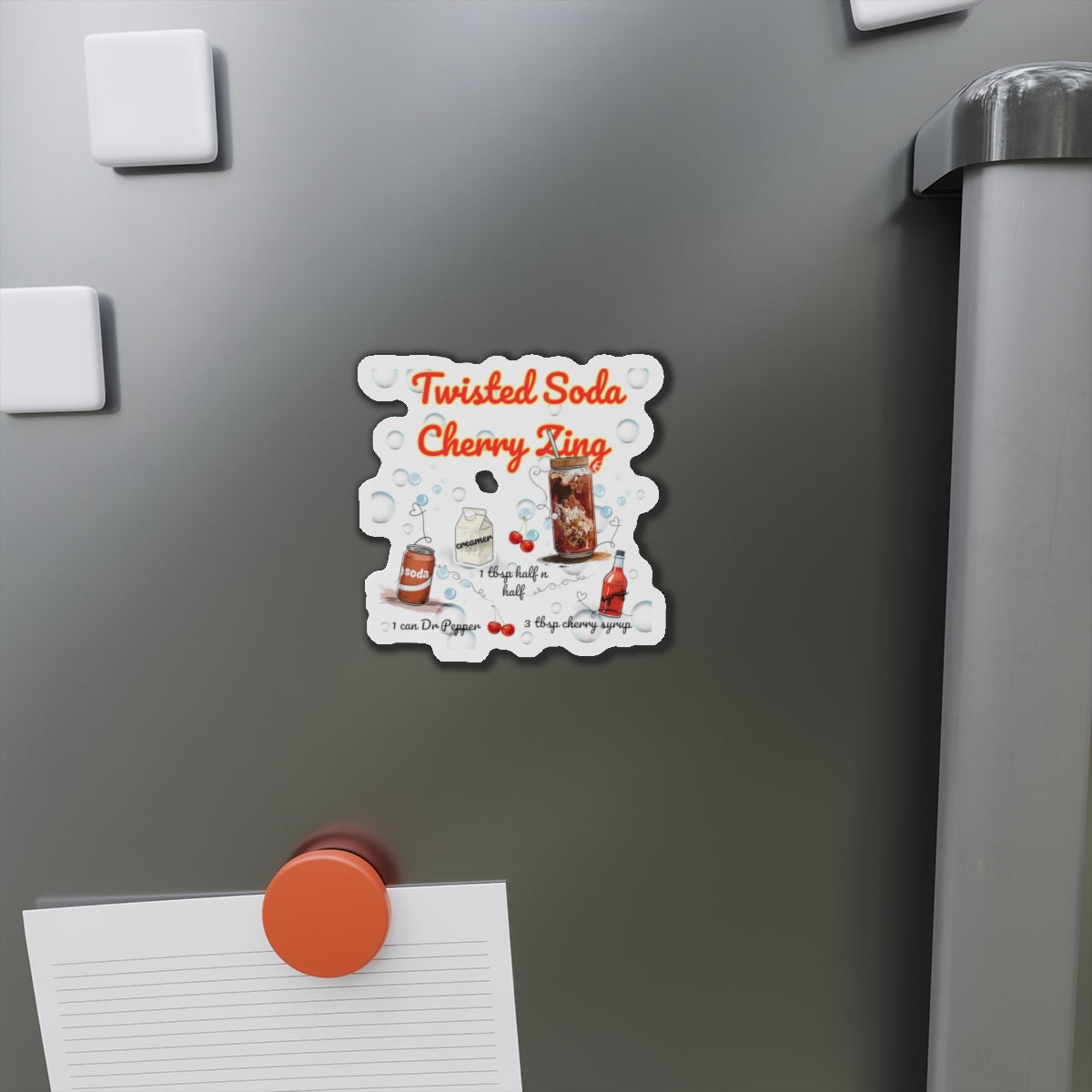 Cherry Zing – Your Shortcut to Twisted Soda Bliss | Fun Gift for Soda Lovers | Retro Fridge Magnet | Gen Z & Busy Mom Must Have