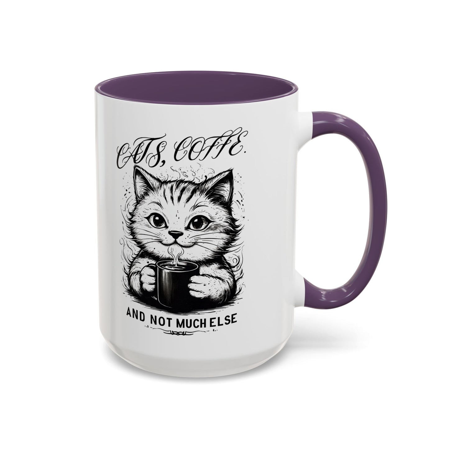 Cute Cat Coffee Mug | "Cats, Coffee, and Not Much Else" | Perfect Gift for Cat Lovers | Coffee Enthusiasts | Home/Kitchen Decor