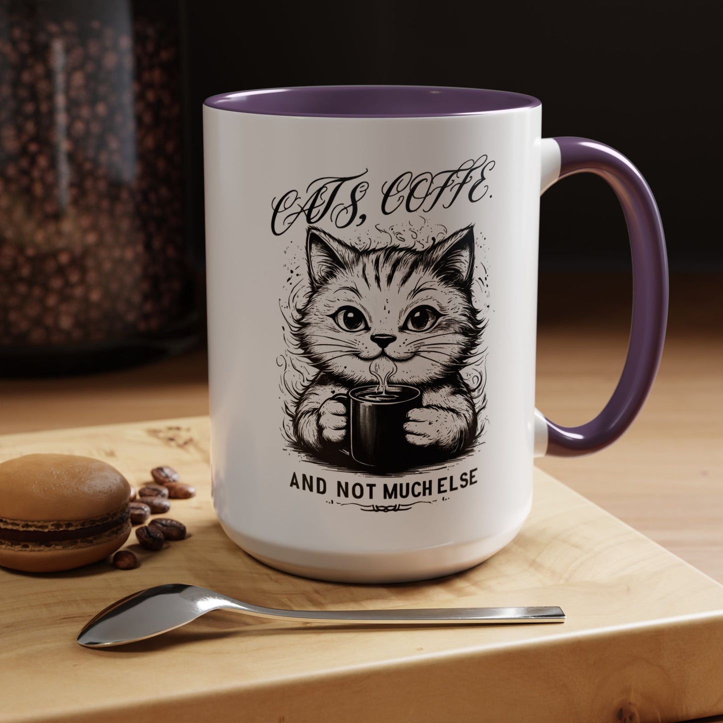Cute Cat Coffee Mug | "Cats, Coffee, and Not Much Else" | Perfect Gift for Cat Lovers | Coffee Enthusiasts | Home/Kitchen Decor