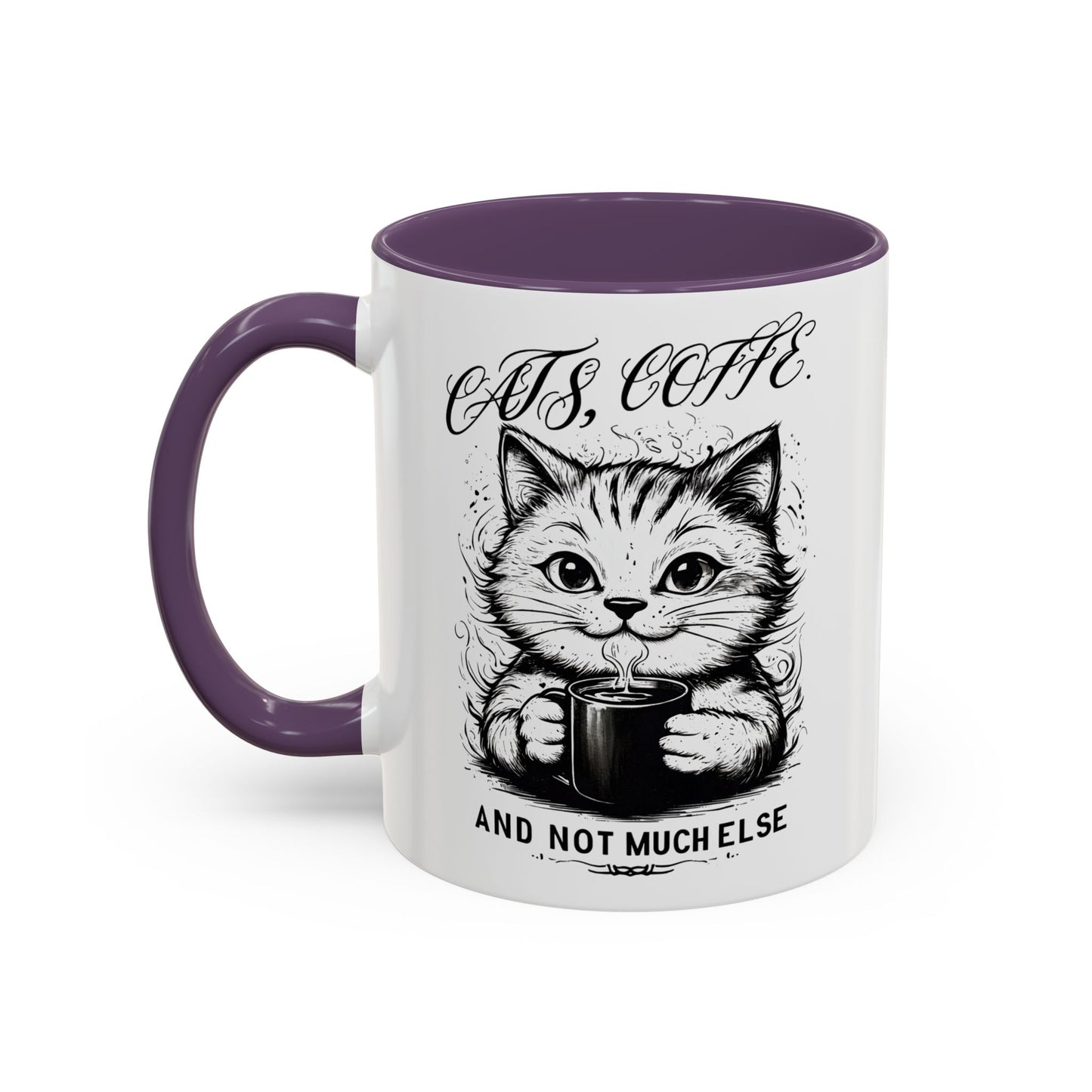 Cute Cat Coffee Mug | "Cats, Coffee, and Not Much Else" | Perfect Gift for Cat Lovers | Coffee Enthusiasts | Home/Kitchen Decor