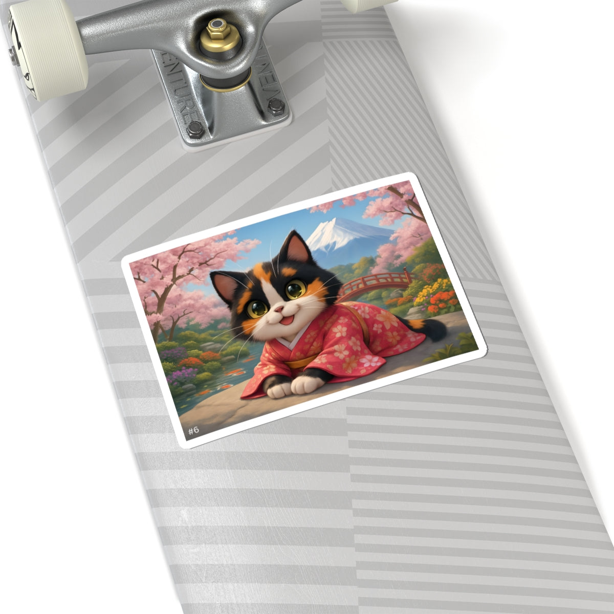 Gizmo's Japan Cherry Blossom Adventures Kiss-Cut Sticker #6 | Pet Lover Decor | Laptop Décor | Gift for Cat Lovers | Stationery | Scrapbooking | Homeschooling | World Travel