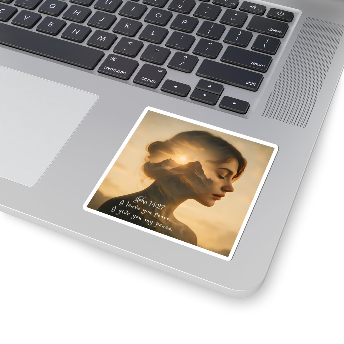Spiritual Meditation Sticker – “I Give You My Peace” | Scripture Sticker | Inspirational Mental Health Wellness Sticker | Positivity Sticker | Water Bottles, Laptops, Lockers, or Planners/Journals