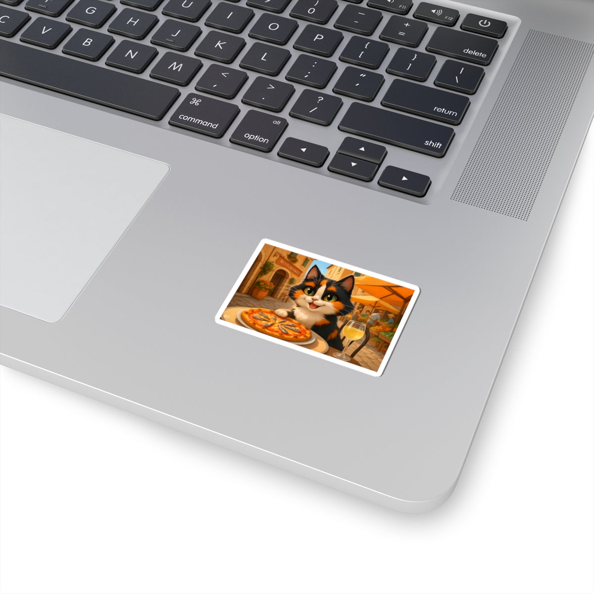 Gizmo's Italy Pizza Adventure Kiss-Cut Sticker #2 | Pet Lover Decor | Laptop Décor | Gift for Cat Lovers | Stationery | Scrapbooking | Homeschooling | World Travel