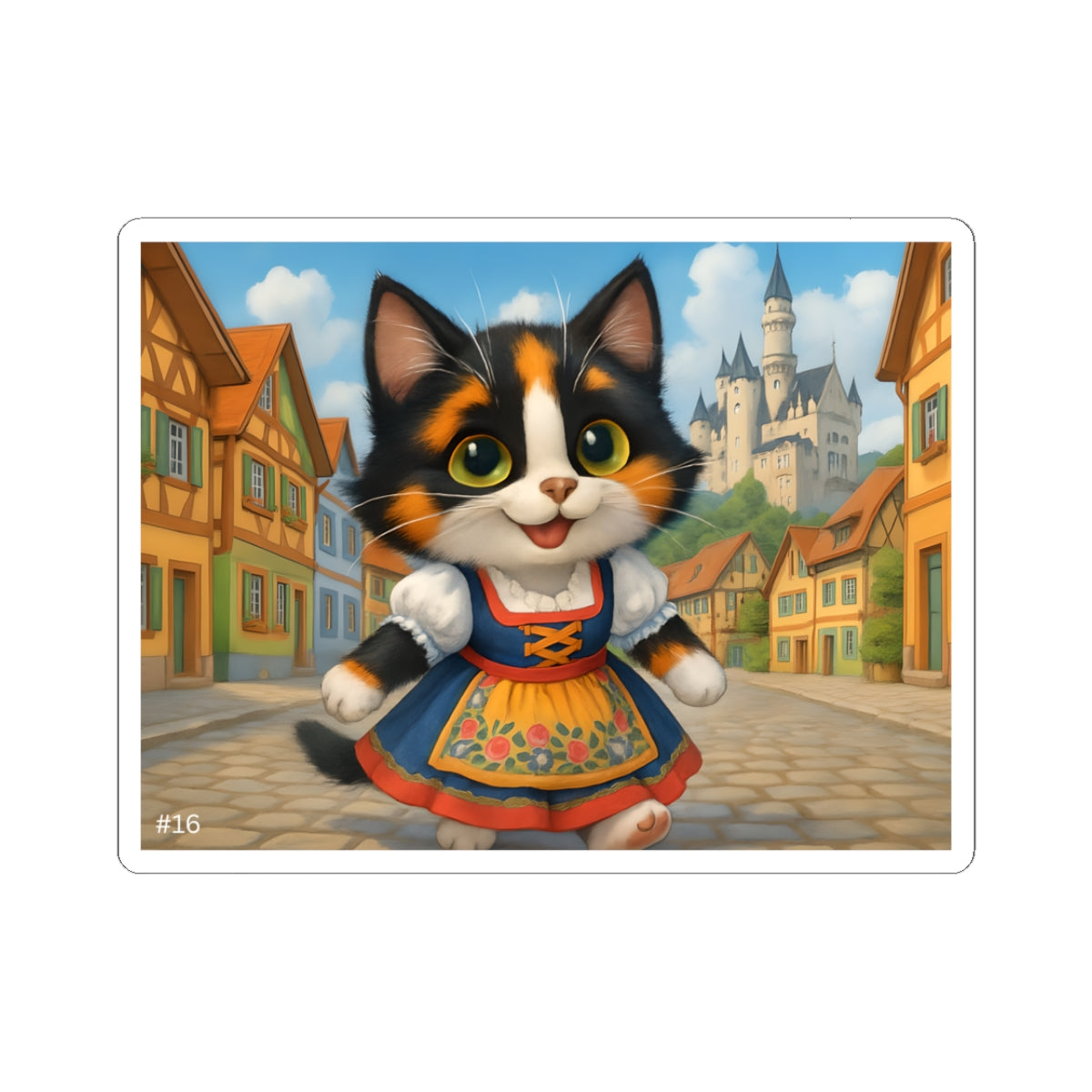 Gizmo's Germany Castle Adventures Kiss-Cut Sticker #16 | Pet Lover Decor | Laptop Décor | Gift for Cat Lovers | Stationery | Scrapbooking | Homeschooling | World Travel
