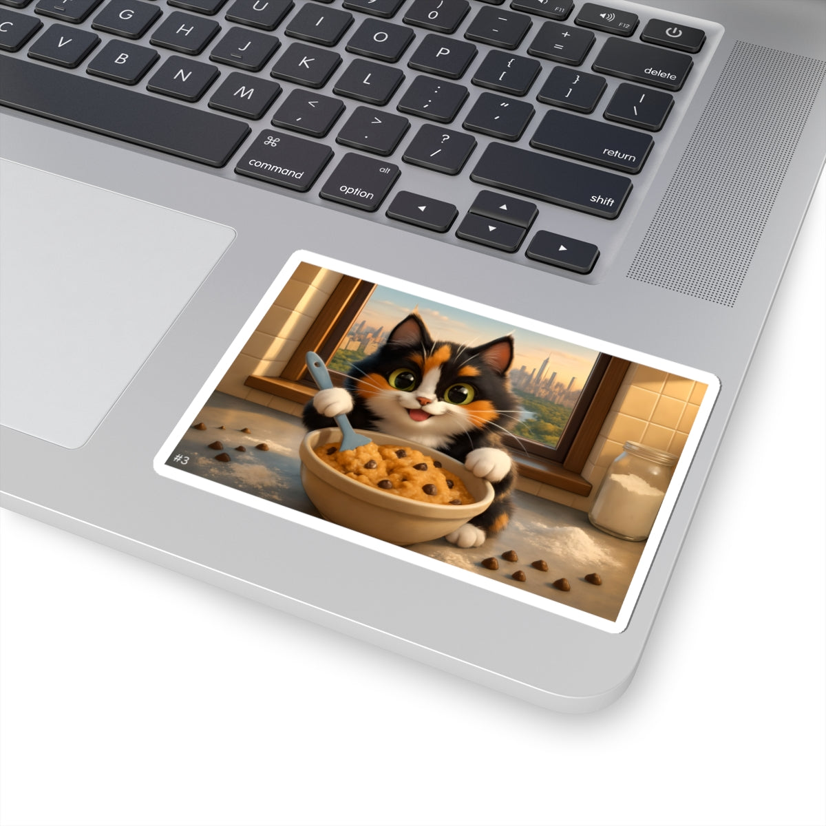 Gizmo's NYC Baking Adventures Kiss-Cut Sticker #3 | Pet Lover Decor | Laptop Décor | Gift for Cat Lovers | Stationery | Scrapbooking | Homeschooling