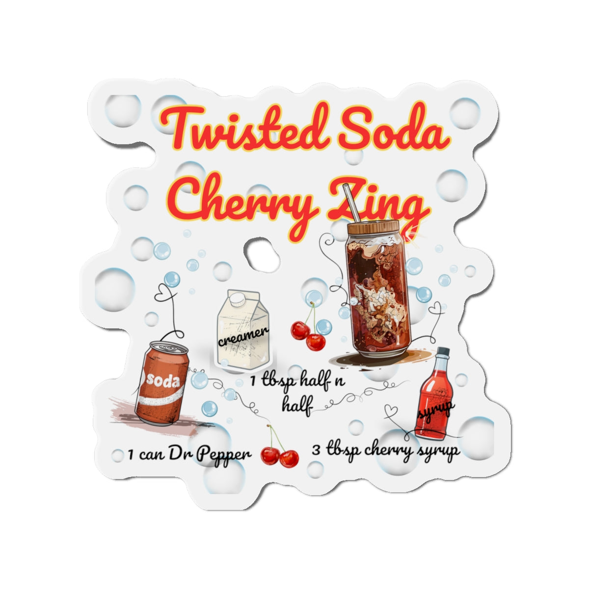 Cherry Zing – Your Shortcut to Twisted Soda Bliss | Fun Gift for Soda Lovers | Retro Fridge Magnet | Gen Z & Busy Mom Must Have