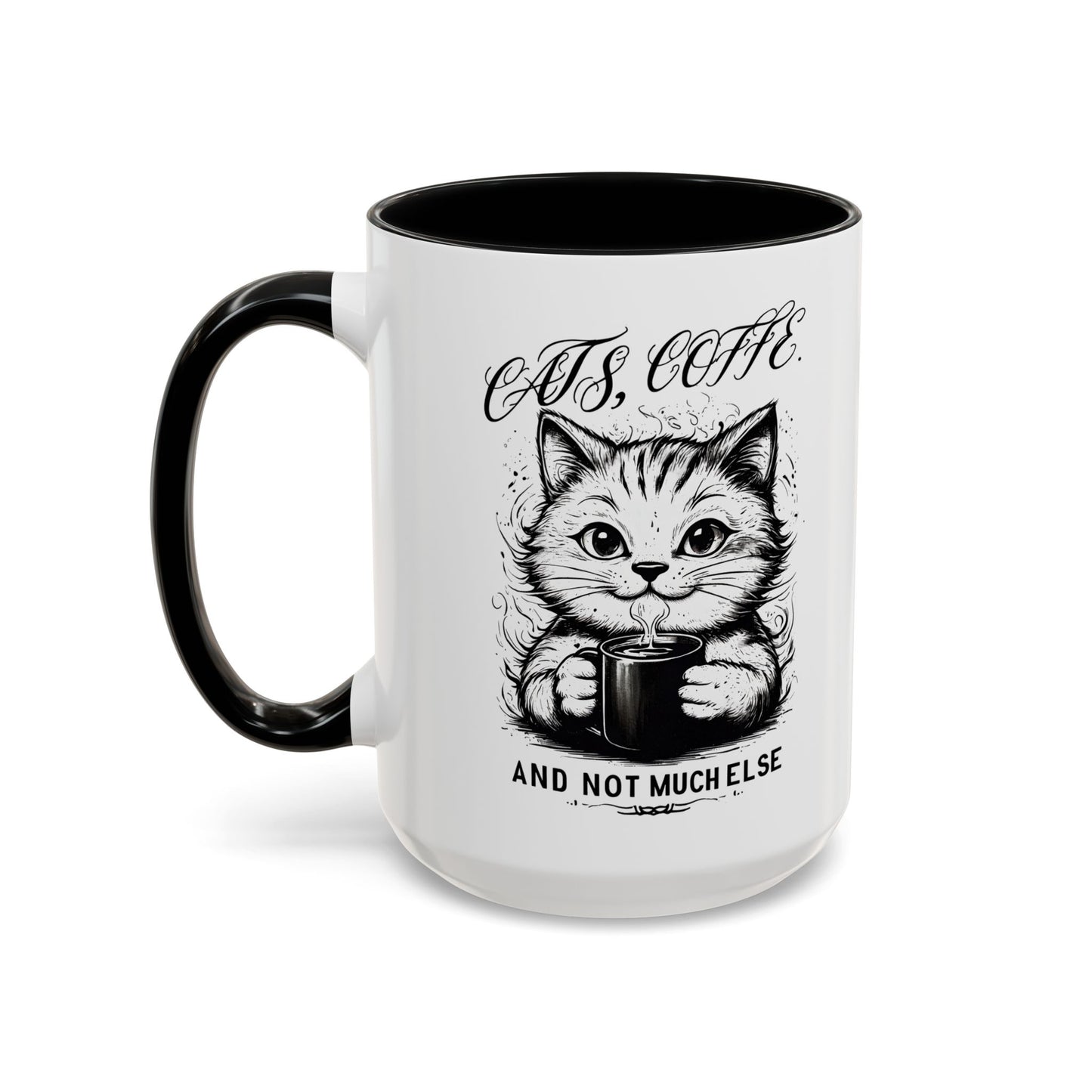 Cute Cat Coffee Mug | "Cats, Coffee, and Not Much Else" | Perfect Gift for Cat Lovers | Coffee Enthusiasts | Home/Kitchen Decor