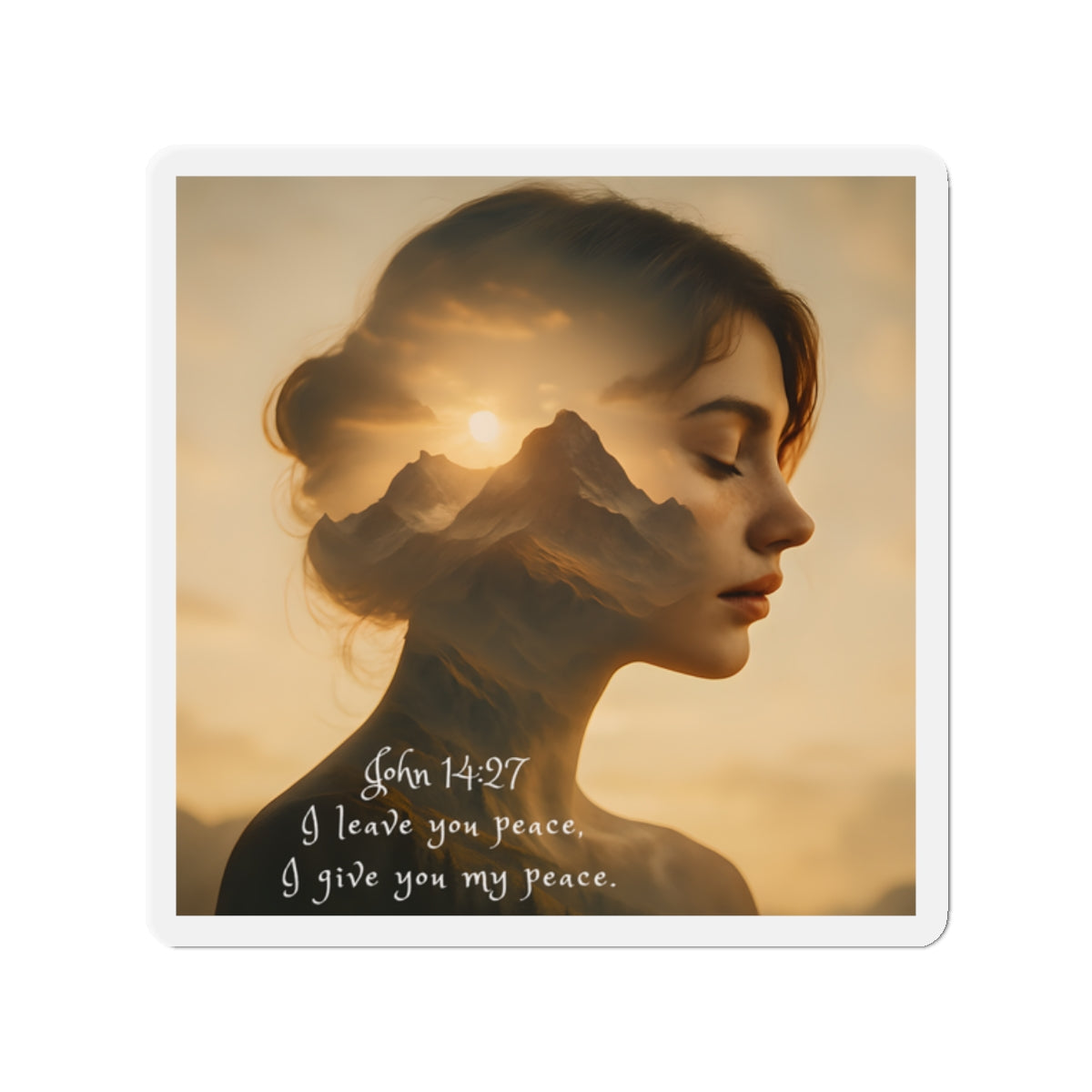 Spiritual Meditation Magnet – “I Give You My Peace” | Scripture Magnet | Inspirational Mental Health Wellness Magnet
