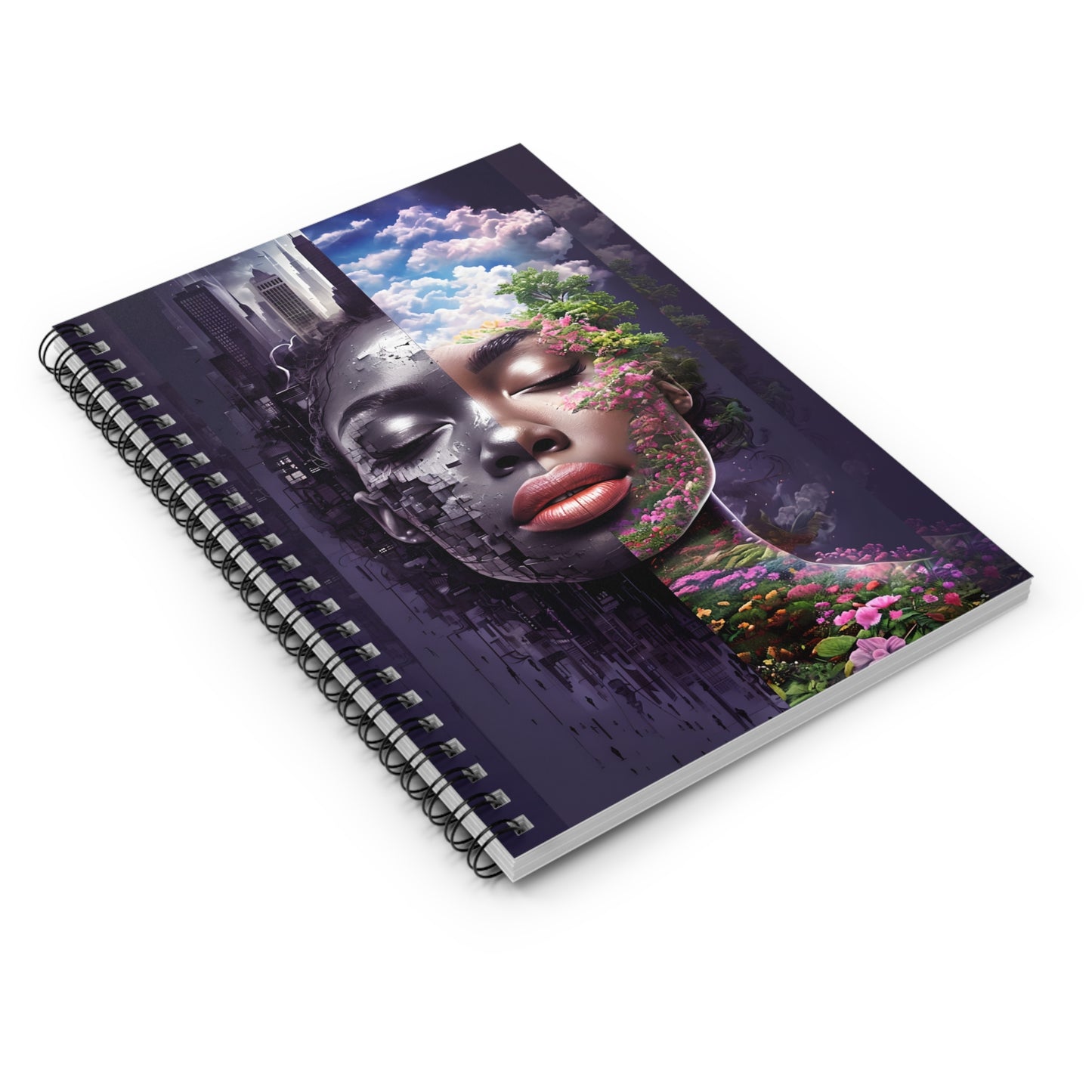 Dual Mind Creative Notebook – Afrocentric Art Cover for Journaling | Sketching | Writing & Self-Expression | Spiritual Journal