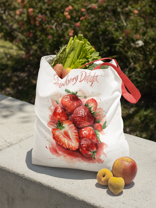 Strawberry Delight Tote Bag | Cute Grocery Tote | Summer Vibes Bag | Eco-Friendly Shopping Tote | Fun Gift for Fruit Lovers | Foodie Tote