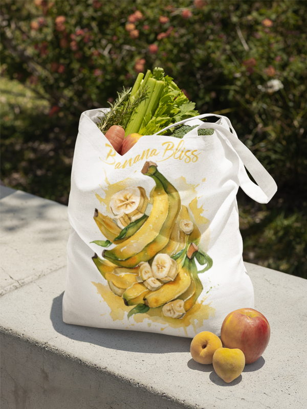 Banana Bliss Tote Bag | Eco-Friendly Shopper | Grocery Bag | Fruit Lover Gift | Beach Tote | Summertime Accessory | Foodie Tote