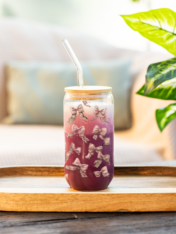 Twisted Soda & Matcha Cup | Iced Coffee Glass Tumbler 16oz Glass | Coffee Bar Glassware | Perfect Housewarming, Anniversary, or Wedding Gift | Student & College Dorm Accessory