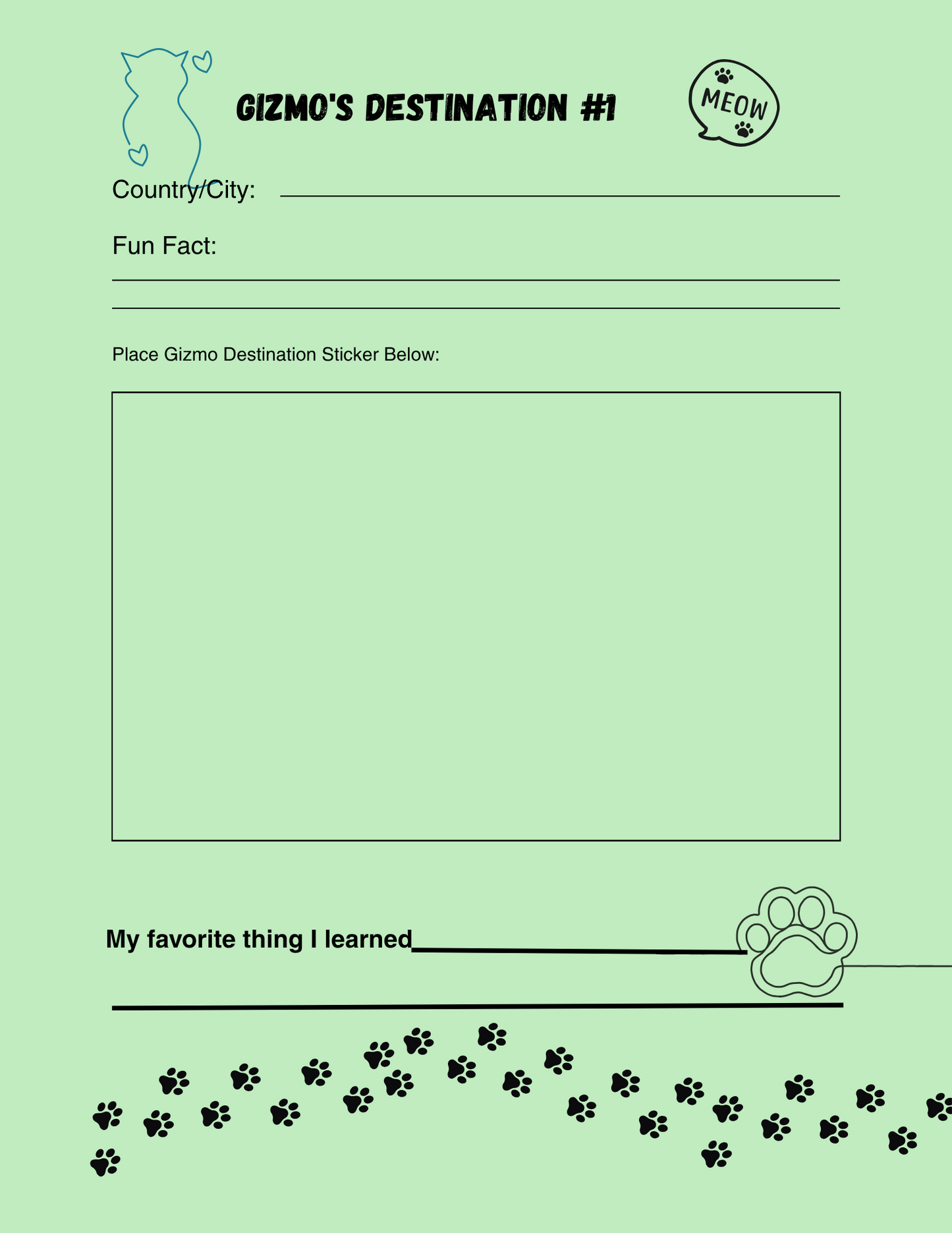 Gizmo’s Adventure Passport – Printable PDF
