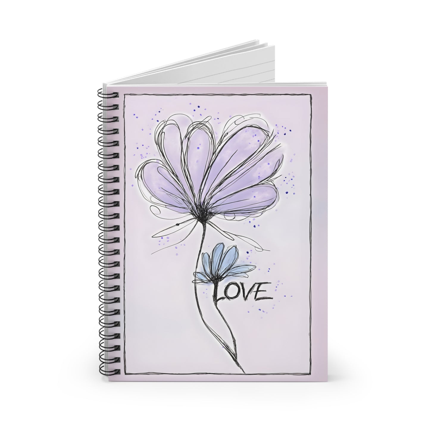Floral Love Spiral Notebook | Ruled Lined Journal | Cute Stationery Gift | Flower Notebook | Writing Journal | ADHD/Stress Relief