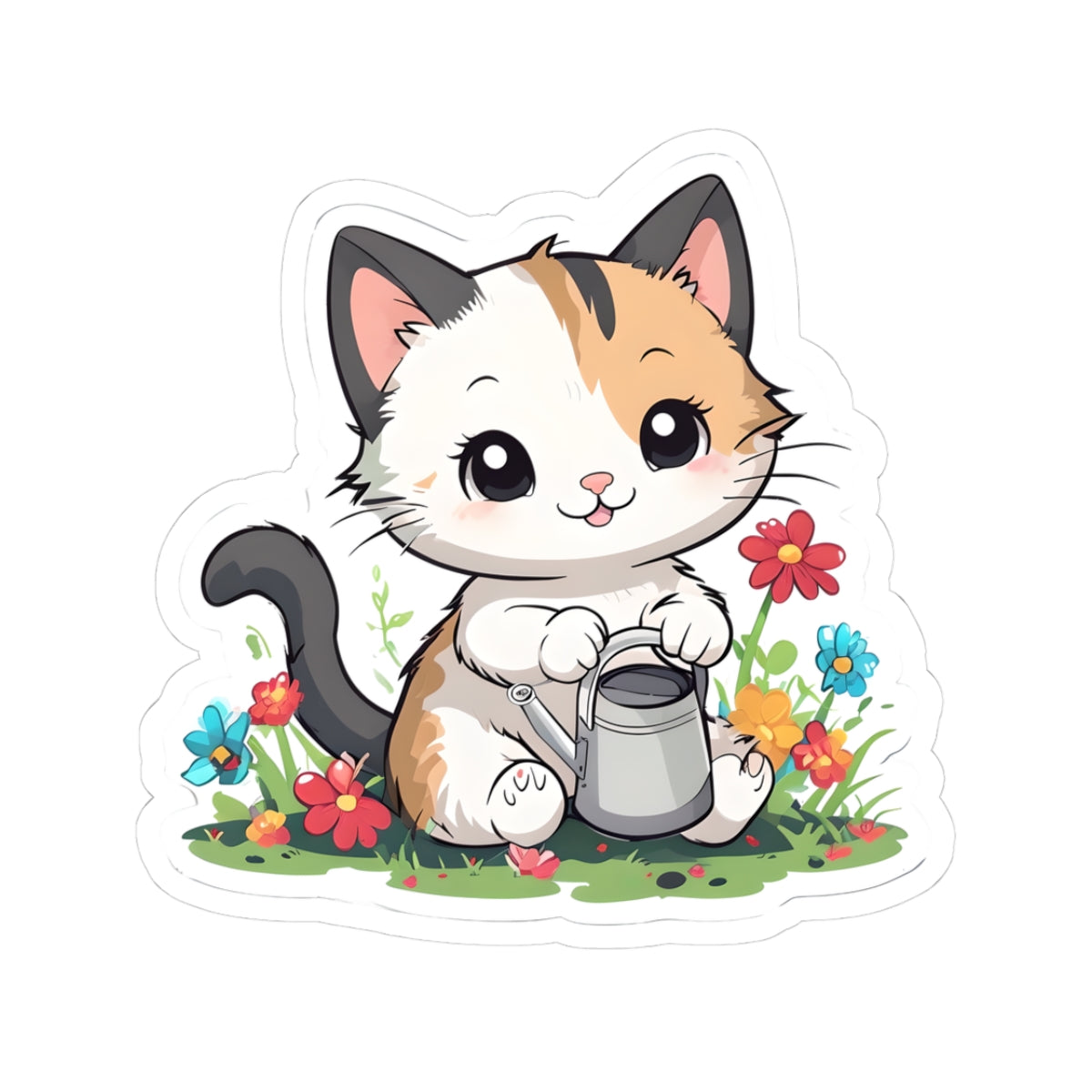 Cute Gardening Cat Kiss-Cut Stickers | Nature Lover Stickers | Cat Enthusiast Decor | Homeschooling | Scrapbooking