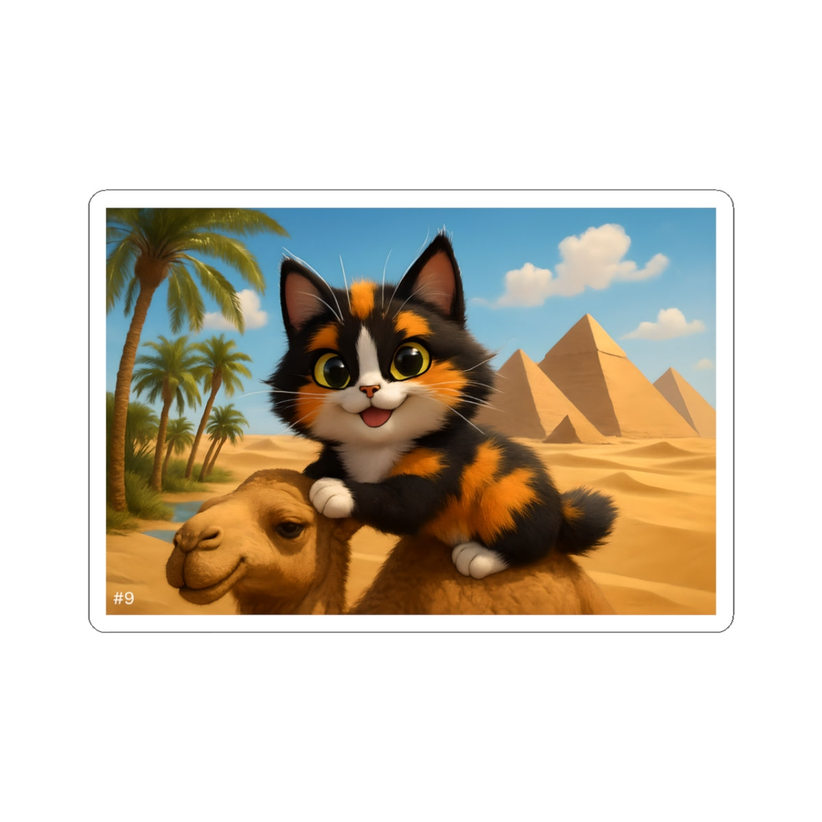 Gizmo's Sahara Desert Adventures Kiss-Cut Sticker #9 | Pet Lover Decor | Laptop Décor | Gift for Cat Lovers | Stationery | Scrapbooking | Homeschooling | World Travel