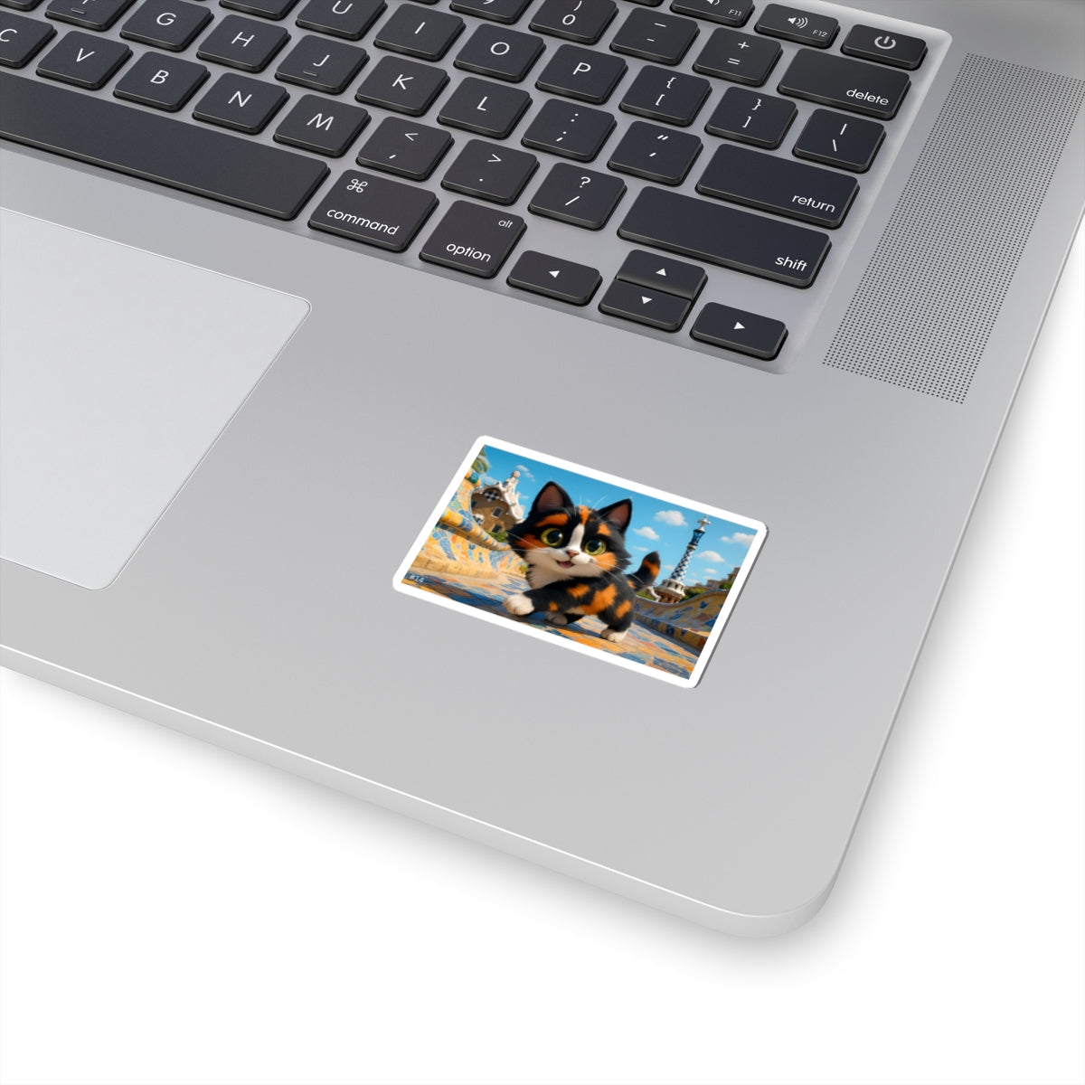 Gizmo's Barcelona, Spain Adventures Kiss-Cut Sticker #14 | Pet Lover Decor | Laptop Décor | Gift for Cat Lovers | Stationery | Scrapbooking | Homeschooling | World Travel