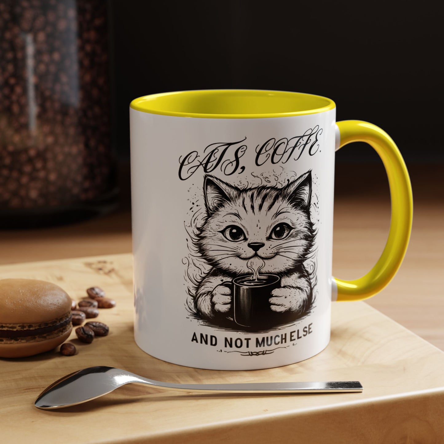 Cute Cat Coffee Mug | "Cats, Coffee, and Not Much Else" | Perfect Gift for Cat Lovers | Coffee Enthusiasts | Home/Kitchen Decor