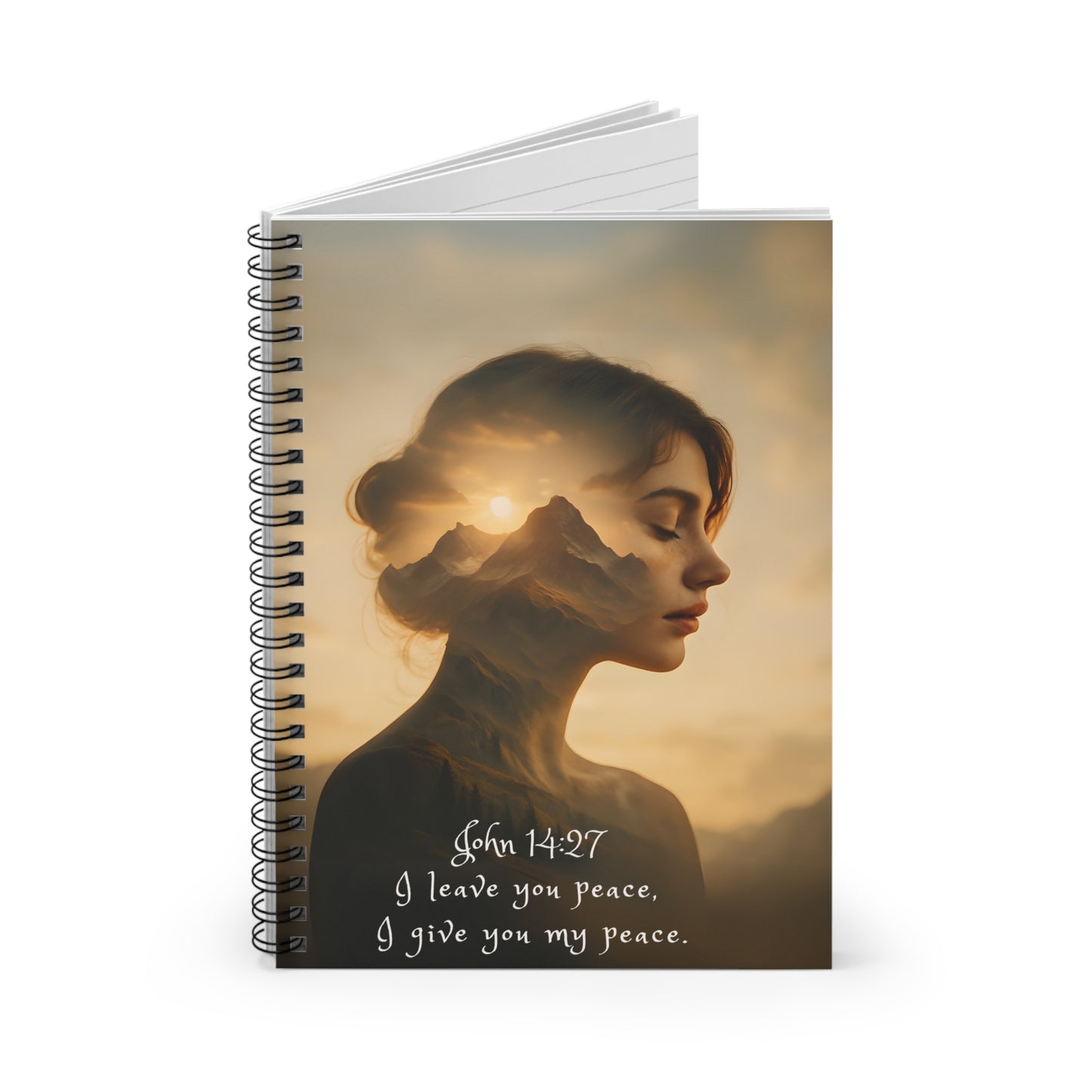 Spiritual Meditation Journal – “I Give You My Peace” | Scripture Notebook | Inspirational Journal | Mental Wellness Health Journal
