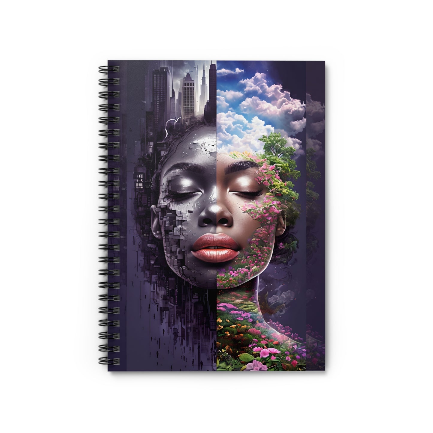 Dual Mind Creative Notebook – Afrocentric Art Cover for Journaling | Sketching | Writing & Self-Expression | Spiritual Journal