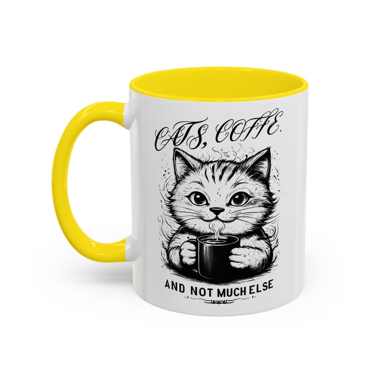 Cute Cat Coffee Mug | "Cats, Coffee, and Not Much Else" | Perfect Gift for Cat Lovers | Coffee Enthusiasts | Home/Kitchen Decor