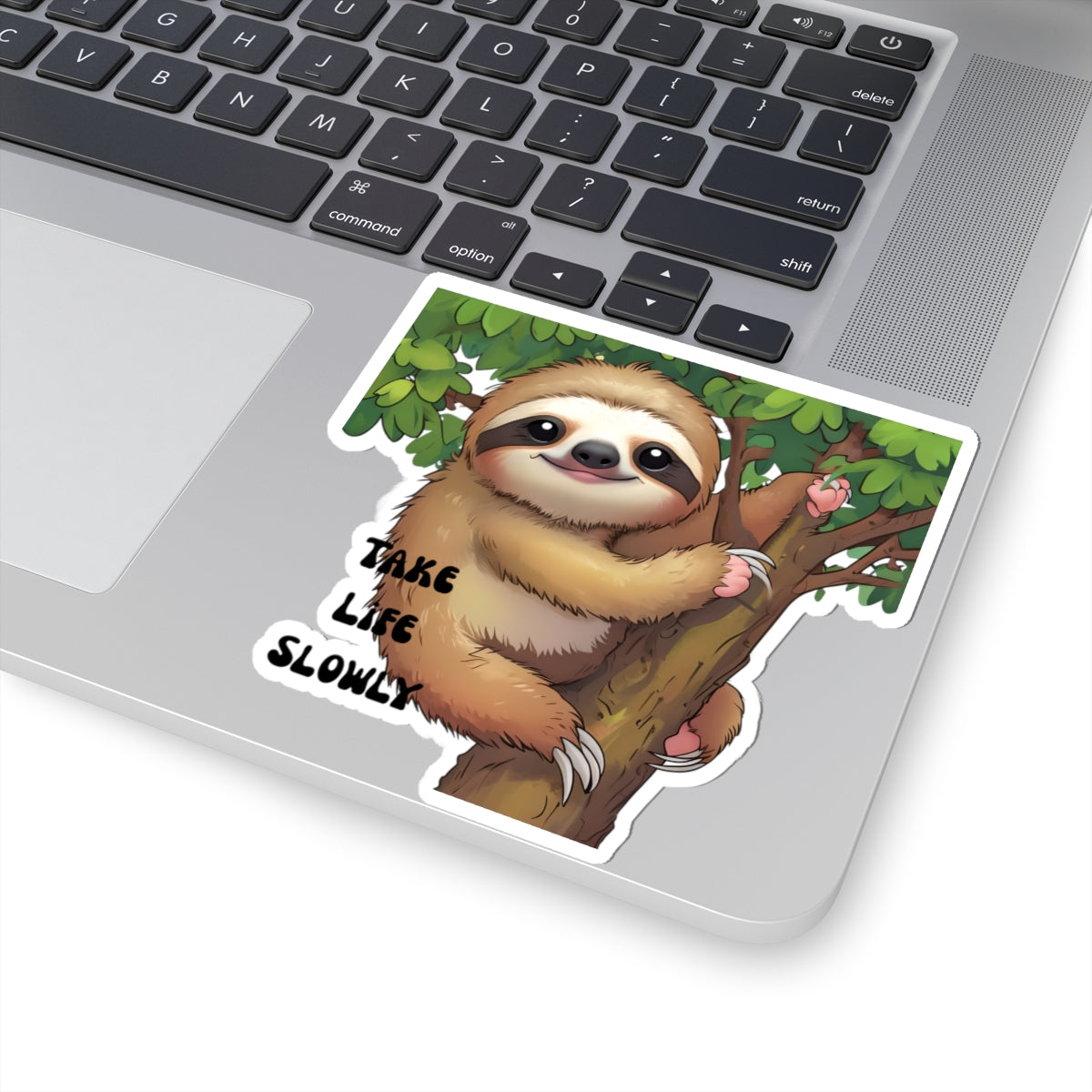 "Take Life Slowly" Sloth Kiss-Cut Sticker | Cute Motivational Animal Decal for Kids, Teachers & Homeschool Classrooms | Back-to-School Supplies