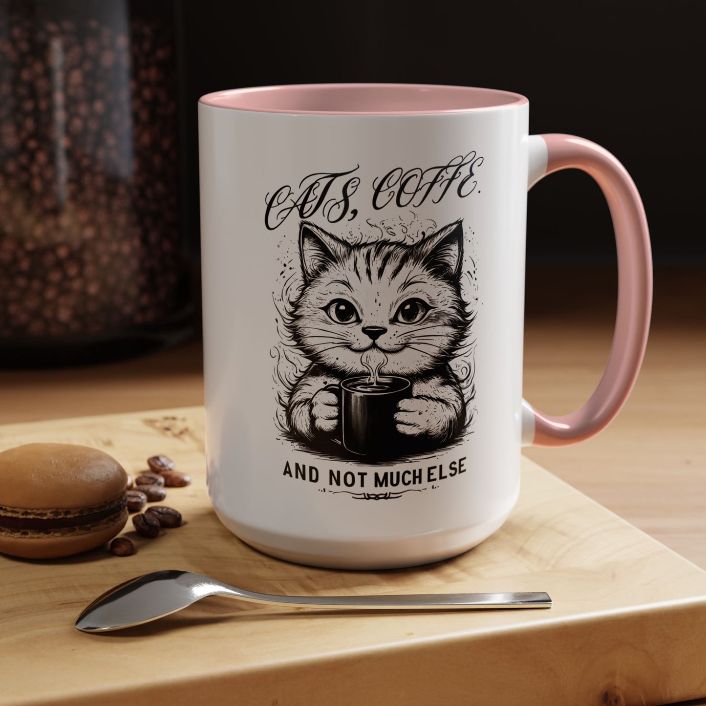 Cute Cat Coffee Mug | "Cats, Coffee, and Not Much Else" | Perfect Gift for Cat Lovers | Coffee Enthusiasts | Home/Kitchen Decor
