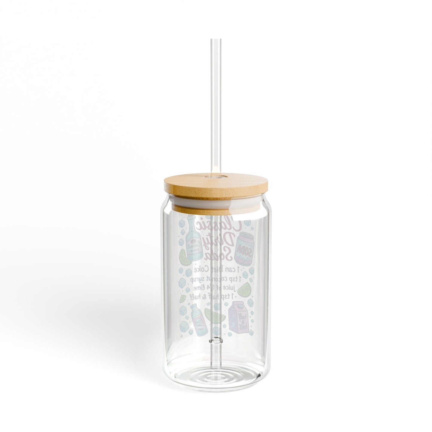 Classic Dirty Soda Glass Sipper Cup | 16oz Recipe Tumbler with Lid & Straw | Anniversary, Wedding & Housewarming Gift | Perfect for Busy Moms & Students