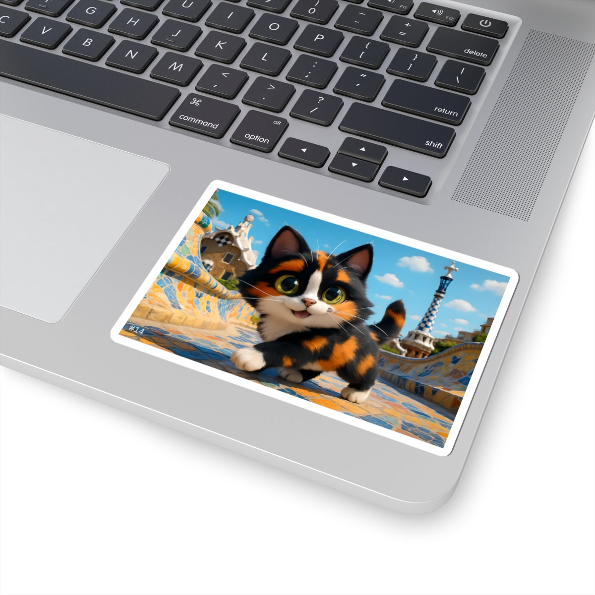 Gizmo's Barcelona, Spain Adventures Kiss-Cut Sticker #14 | Pet Lover Decor | Laptop Décor | Gift for Cat Lovers | Stationery | Scrapbooking | Homeschooling | World Travel