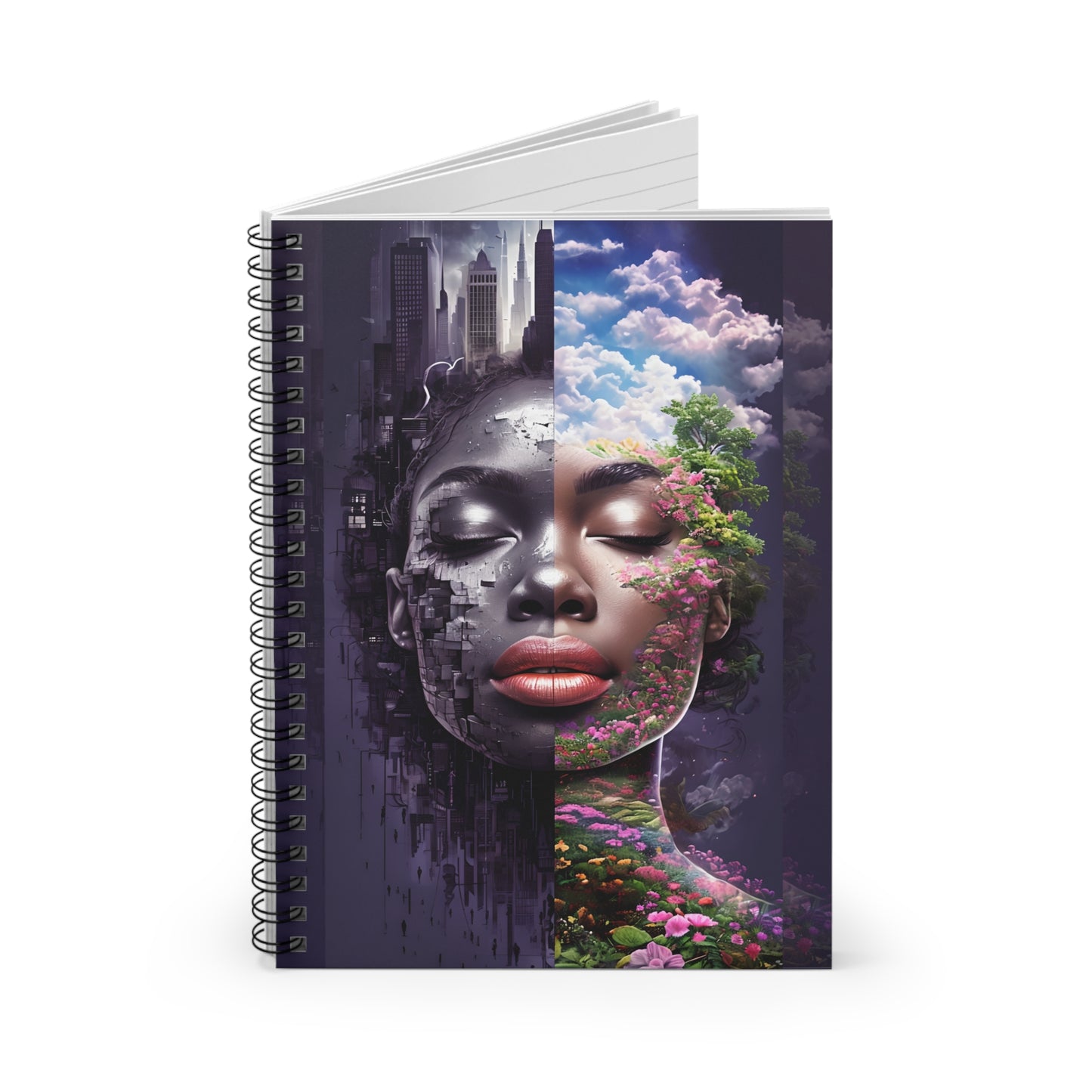 Dual Mind Creative Notebook – Afrocentric Art Cover for Journaling | Sketching | Writing & Self-Expression | Spiritual Journal