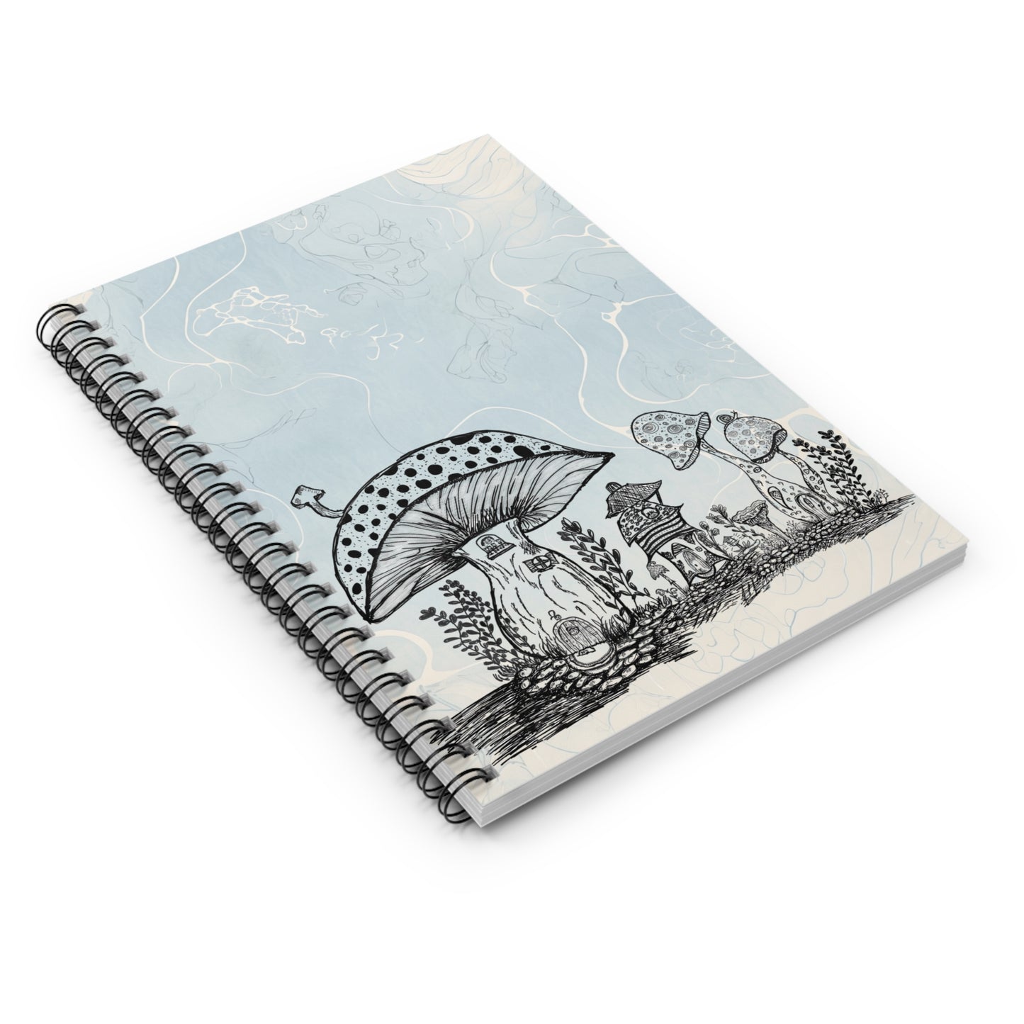 Mushroom Village Spiral Notebook | Nature Lovers Journal | Mushroom Hunting | Gift for Students | Artistic Sketchbook | Mushroom Decor