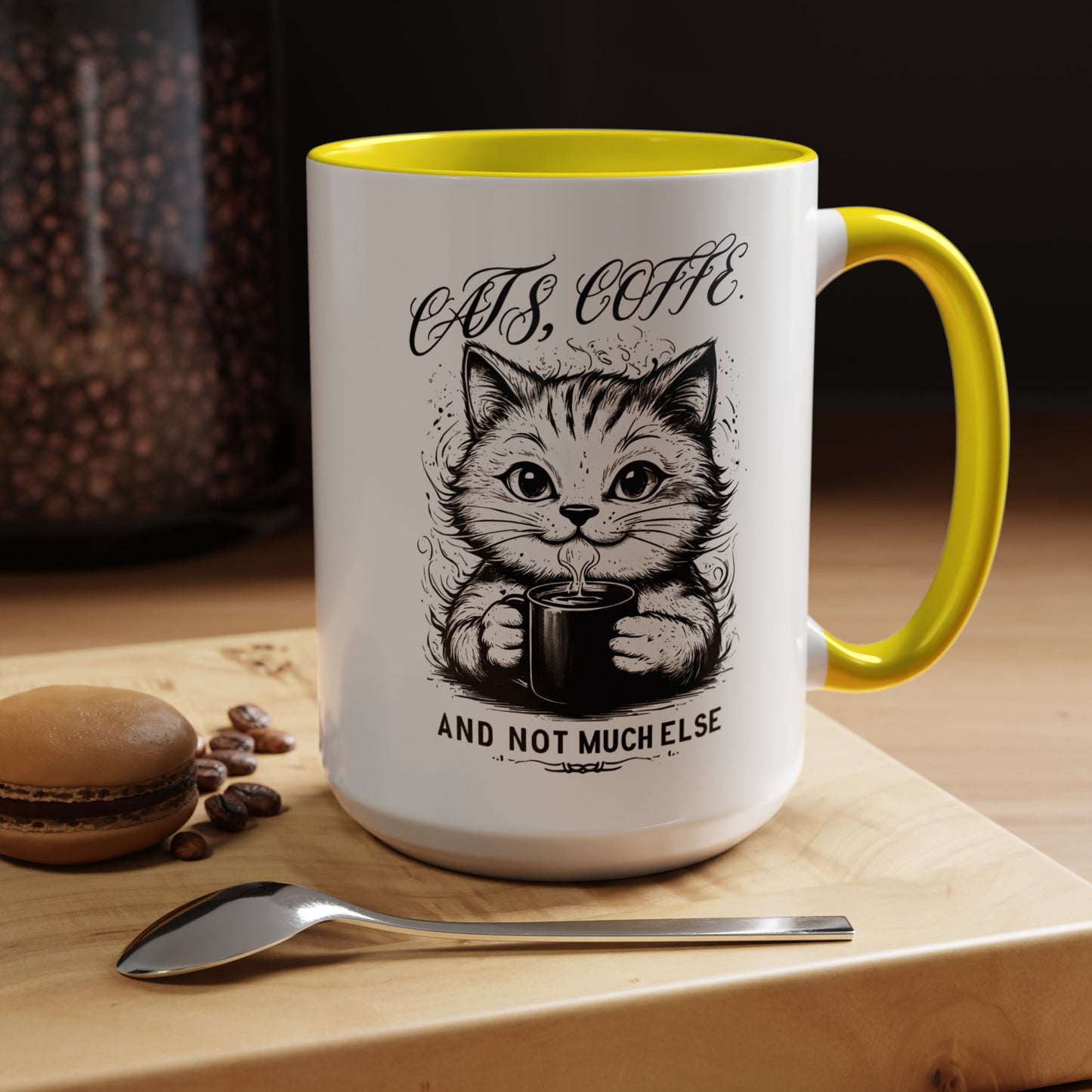 Cute Cat Coffee Mug | "Cats, Coffee, and Not Much Else" | Perfect Gift for Cat Lovers | Coffee Enthusiasts | Home/Kitchen Decor
