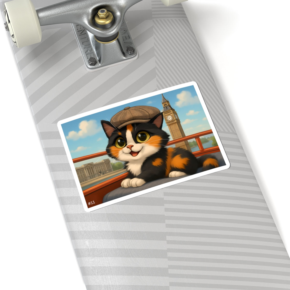 Gizmo's London, England Adventures Kiss-Cut Sticker #11 | Pet Lover Decor | Laptop Décor | Gift for Cat Lovers | Stationery | Scrapbooking | Homeschooling | World Travel