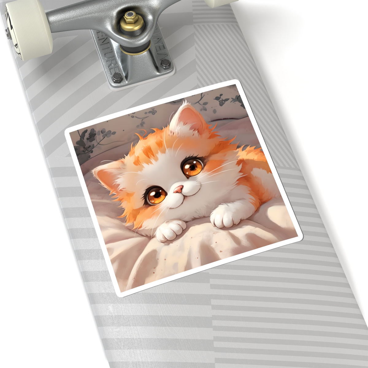 Precious the Tabby Cat Kawaii Kiss-Cut Stickers | Cute Pet Decor | Tumbler Sticker | Laptop and School Locker Accessories | Gift for Cat Lovers | Home Office | Scrapbooking