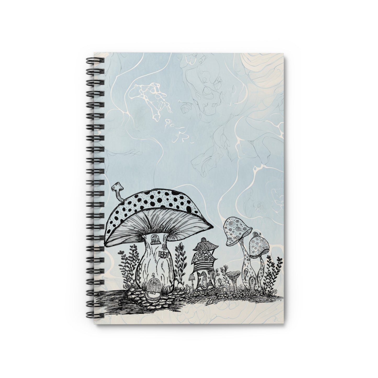 Mushroom Village Spiral Notebook | Nature Lovers Journal | Mushroom Hunting | Gift for Students | Artistic Sketchbook | Mushroom Decor
